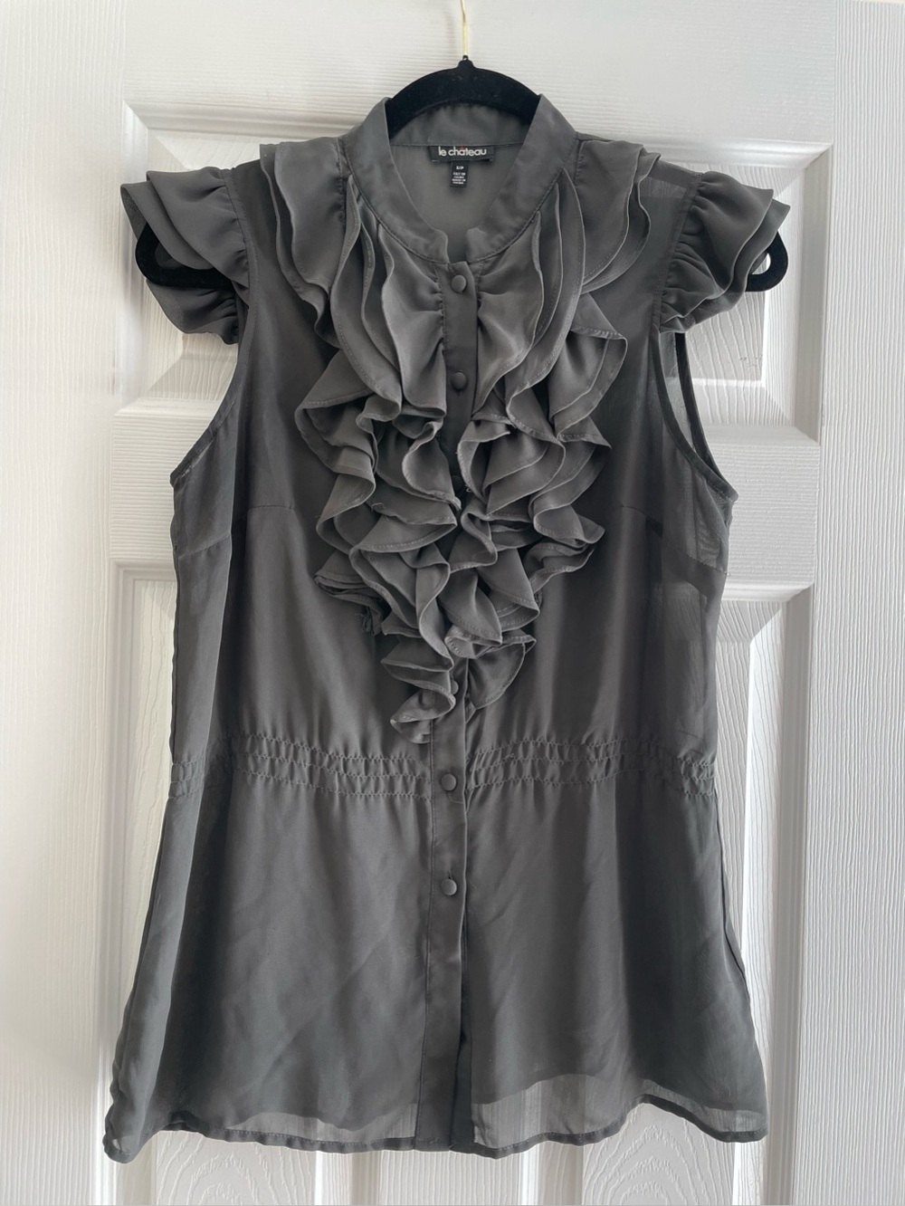 Le Chateau Ruffle Front Blouse - Picture 2 of 4